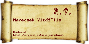 Marecsek Vitália névjegykártya